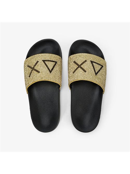 Ciabatte con strass nero/oro SUN 68 | BX36211/1143